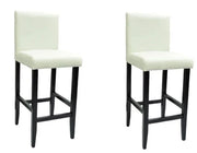 Set di due sgabelli da bar di design sedia con seduta in similpelle bianca 1202148