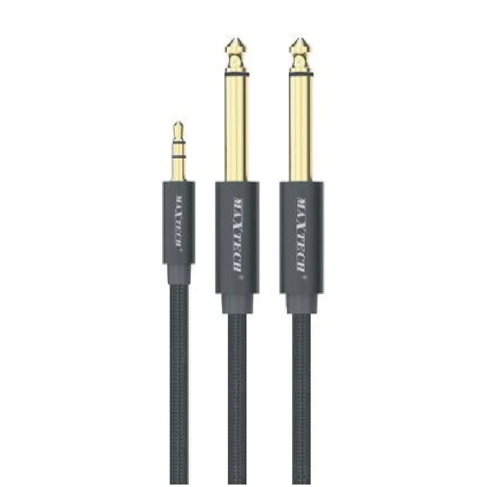 Trade Shop - Cavo Audio Aux 3.5mm Maschio A Doppio Cavo Jack 6.5mm Maschio Mono 3 Mt Ajack-02 -
