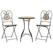 Set da Bistrot con Mosaico Terracotta e Bianco Ferro e Ceramica