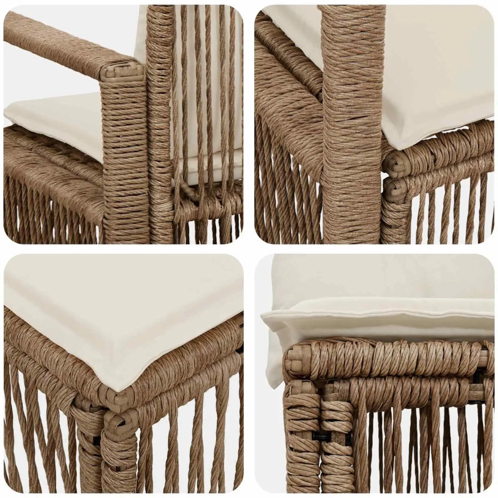 Set Divano da Giardino 4 pcs Beige polyrattan 3435705