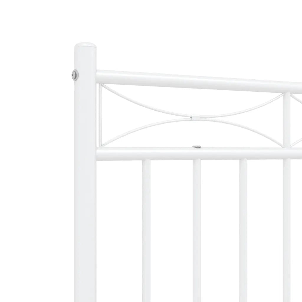 Giroletto con Testiera e Pediera Metallo Bianco 135x190 cm 373757
