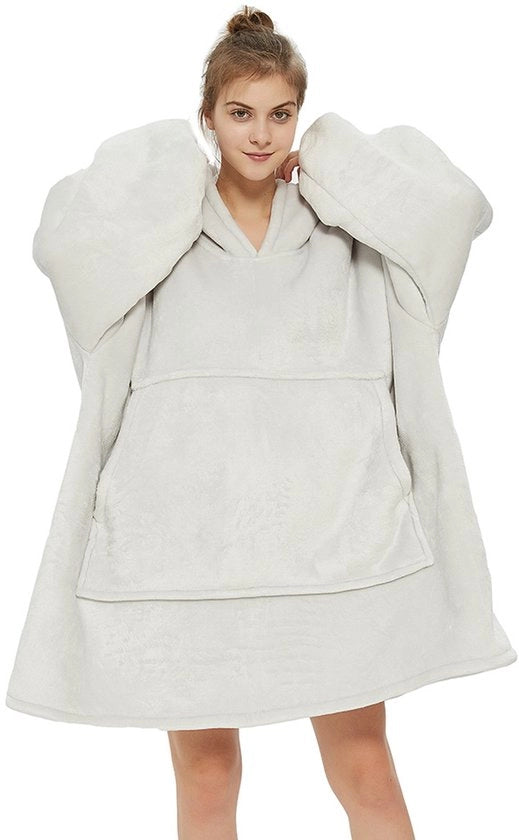 Maglione con cappuccio oversize con cappuccio integrato, maniche a polare, maglione caldo, unisex, con tasca rimovibile, adatto per adulti, uomini, donne e adolescenti.