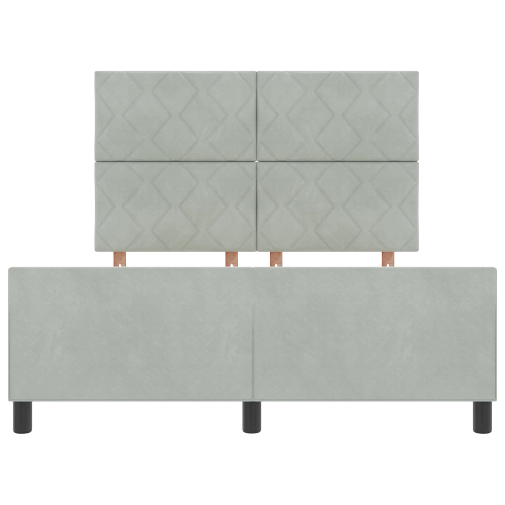 Letto Grigio Chiaro 140x190 cm Velluto