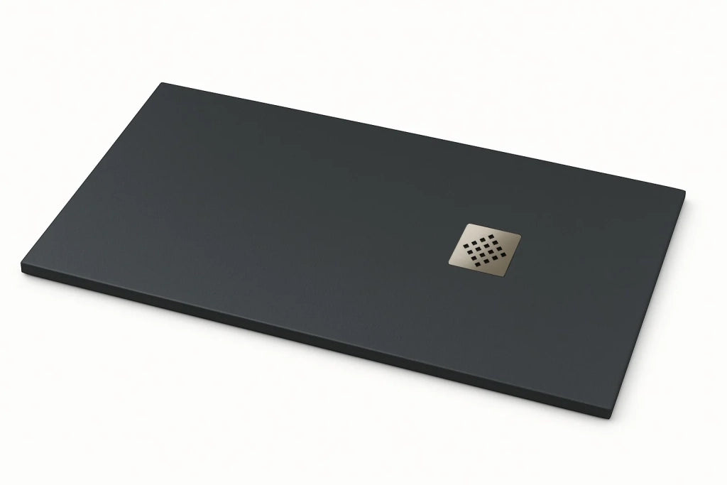 Piatto doccia Ardesia extra piatto 80X190 cm colore Grigio grafite RAL 7016 griglia in Acciaio