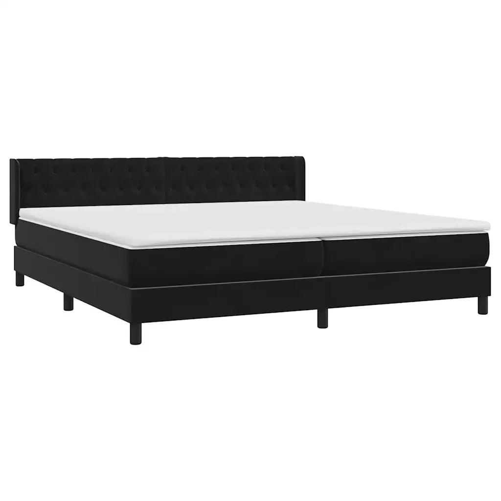 Giroletto a Molle con Materasso Nero 200x220 cm in Velluto 3318425