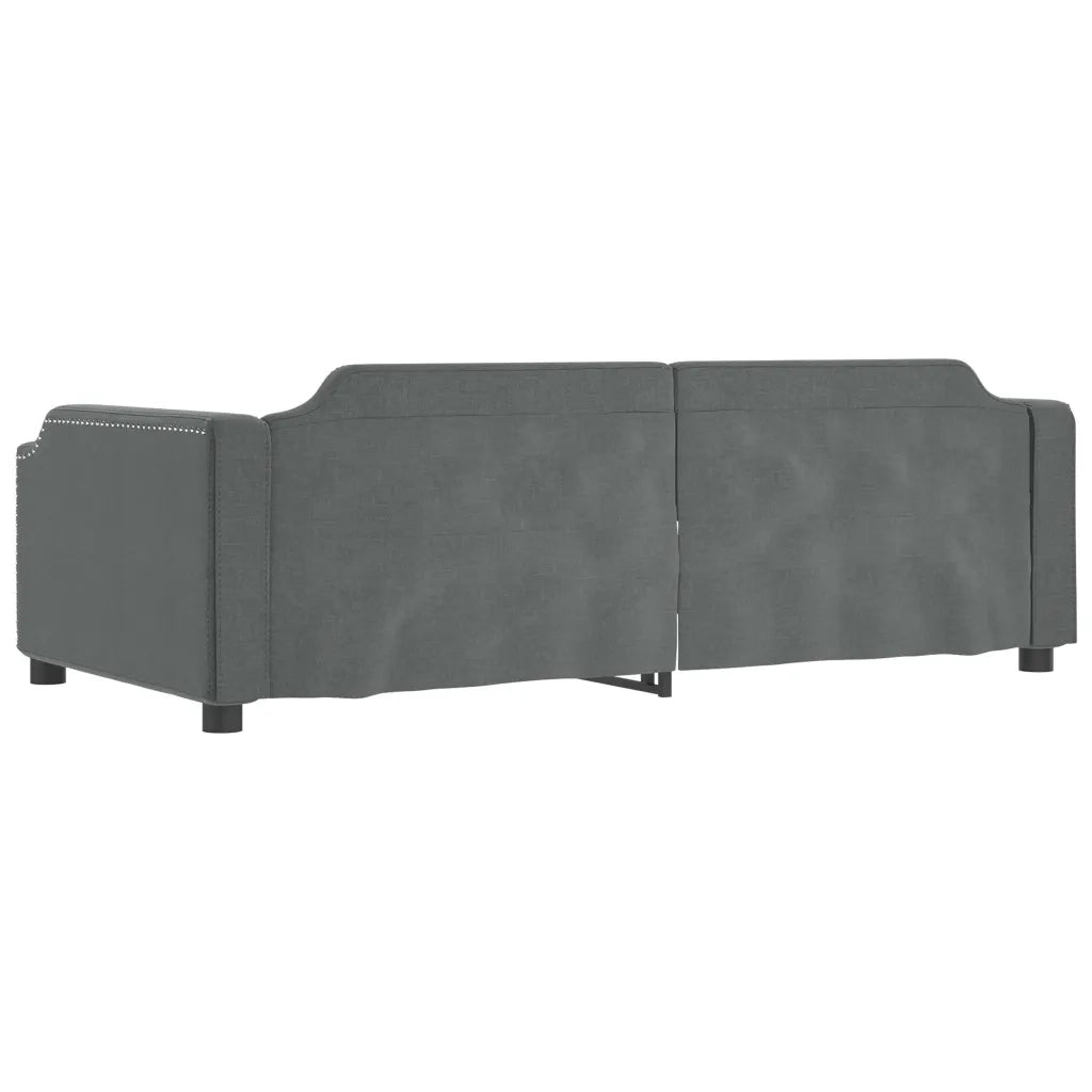 Divano Letto con Letto Estraibile Grigio Scuro 90x200cm Tessuto