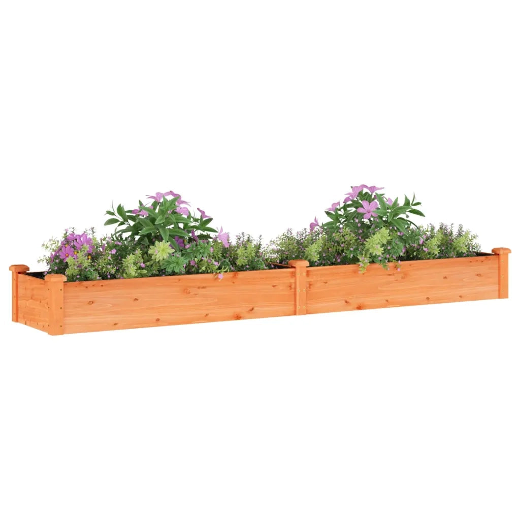 Fioriera | Cassetta per fiori | Vaso Giardino Fodera Marrone 240x45x25 cm Massello Abete