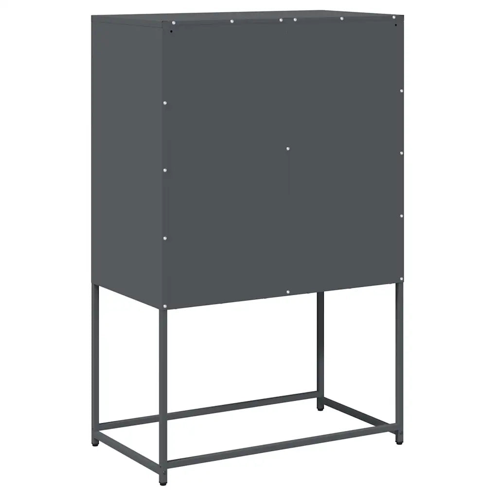 Credenza | Madia | Buffet da pranzo | Armadio da pranzo Antracite 68x39x107 cm Acciaio