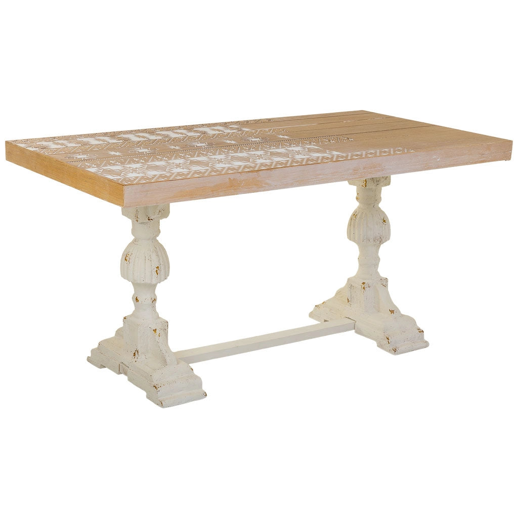 Tavolino da ingresso in legno marrone 150x80x72h cm