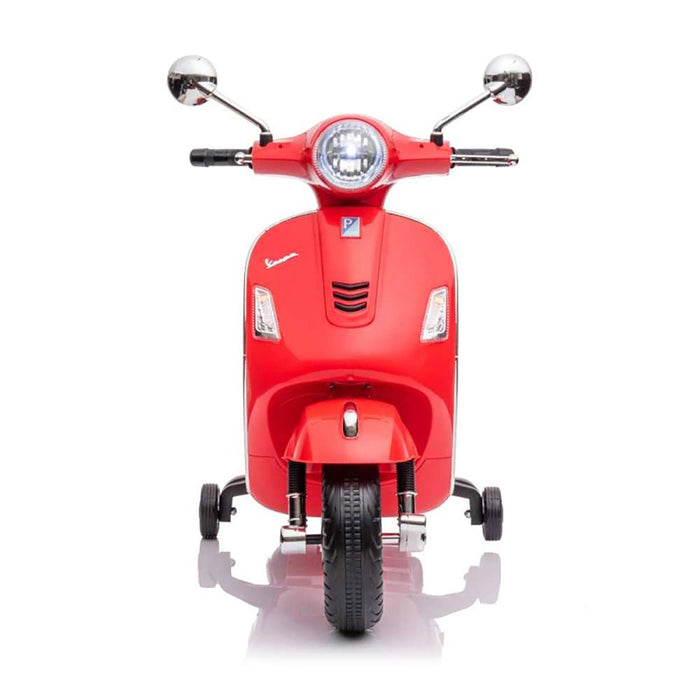 Moto Elettrica per Bambini Licenza Piaggio Vespa GTS Super con Batteria 12V e Luci LED Rosso