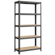 Scaffalatura metallica per carichi pesanti 180 x 90 x 40 cm 5 ripiani portata totale 875 kg (175 kg/ripiano) ripiani regolabili per garage/cantina grigio 12_0...