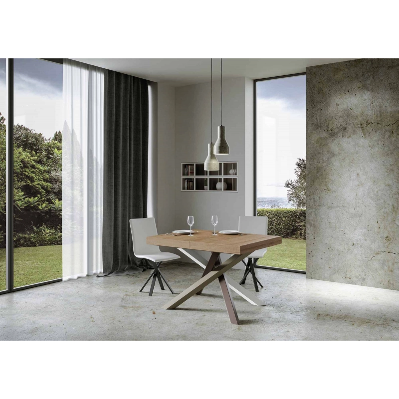 Tavolo allungabile 90x120/224 cm Volantis Premium telaio gambe 4 colori (C) - Quercia Natura