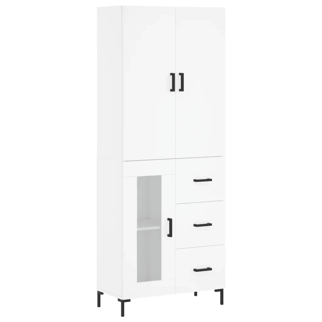 vidaXL Credenza Bianca 69,5x34x180 cm in Legno Multistrato