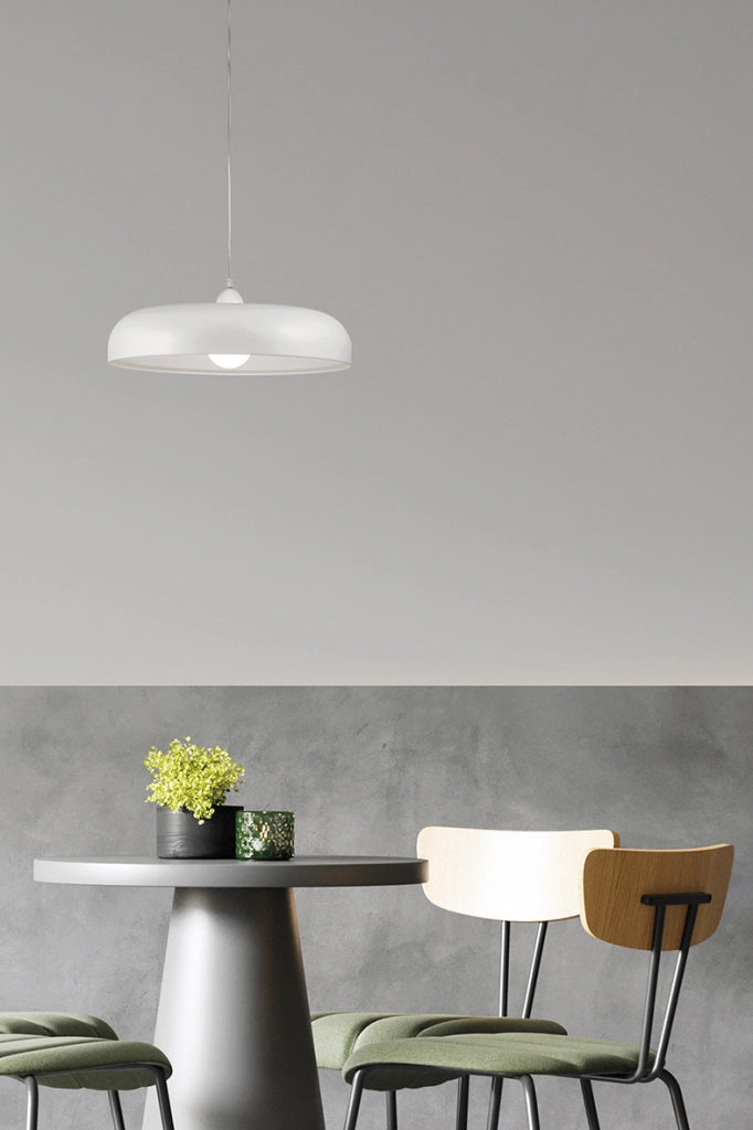 Lampada a Sospensione PICOLIT in Metallo Bianco - Attacco E27, Potenza 75W, Protezione IP20, Design Moderno per Illuminazione Interna - Rossini