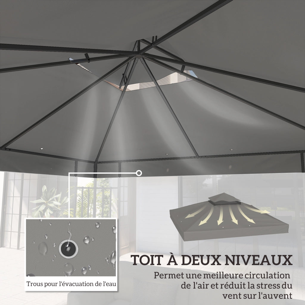 Tenda da giardino ¨C zephmum ¨C 3x3 m grigio UPF30+