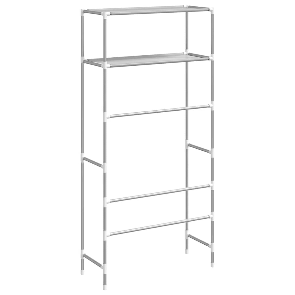 Scaffale portaoggetti a 2 ripiani per lavatrice grigio ferro 02_0005494