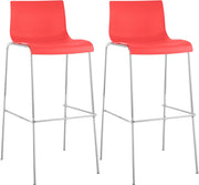 Set di 2 sgabelli da bar Hoover in plastica con struttura a 4 piedi cromata 2