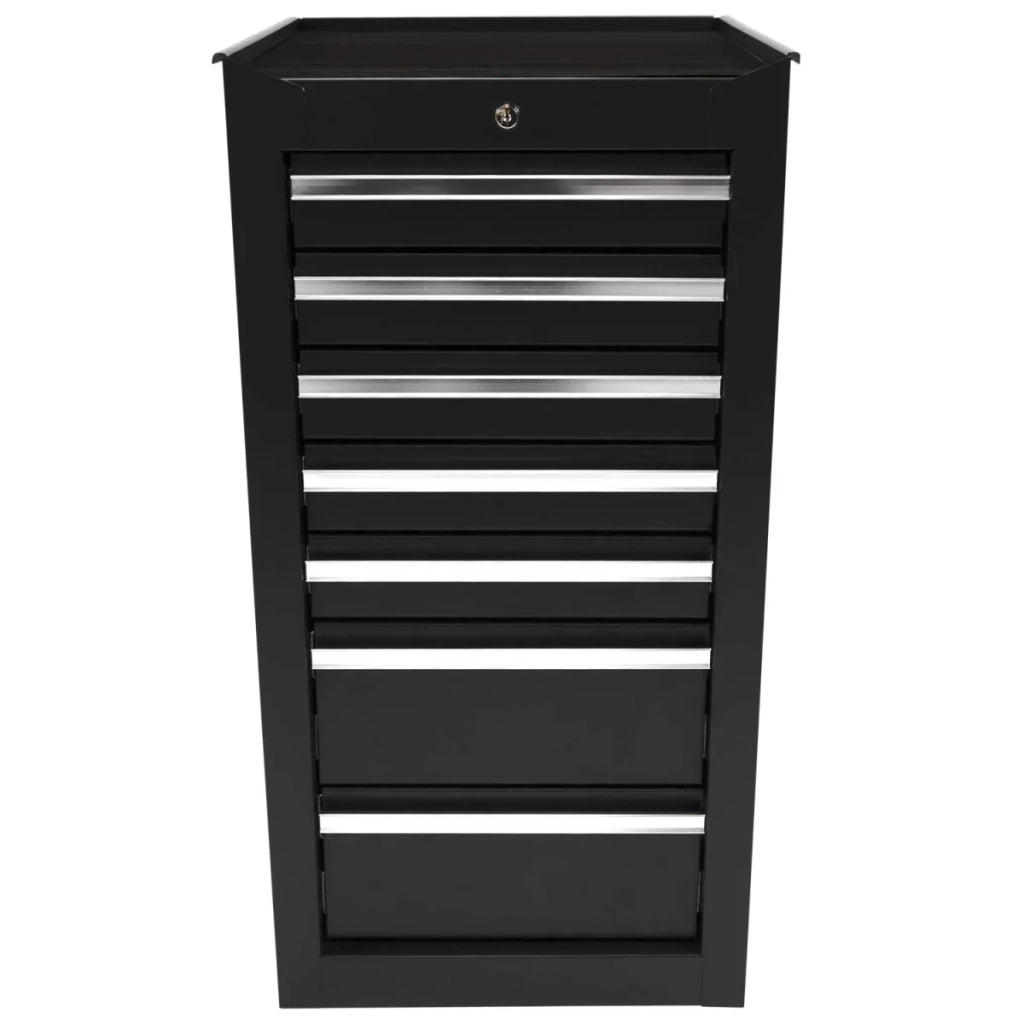 Mobiletto portautensili nero, stretto, 7 cassetti