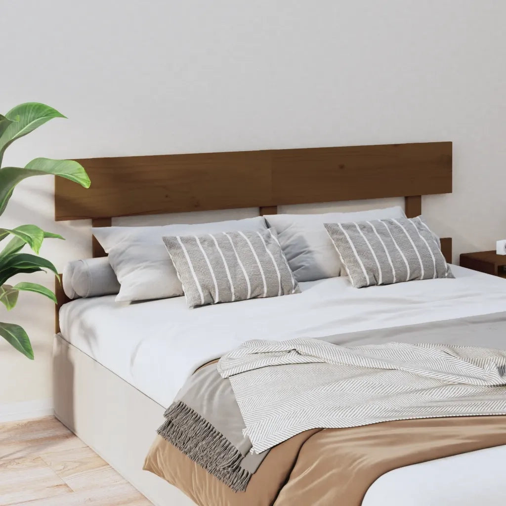 Testiera per Letto Miele 154x3x81 cm in Legno Massello di Pino