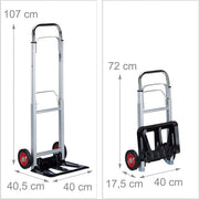 Carrello professionale a stecca metallico - capacità di carico 200 kg - carrello universale argentato