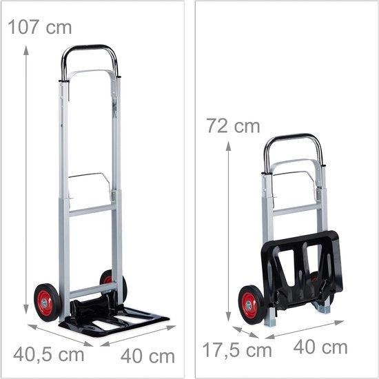 Carrello professionale a stecca metallico - capacità di carico 200 kg - carrello universale argentato