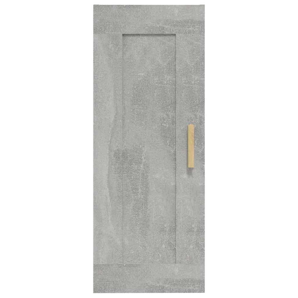 Armadietto a Muro | Mobile a Parete Grigio Cemento 35x34x90 cm Legno Multistrato