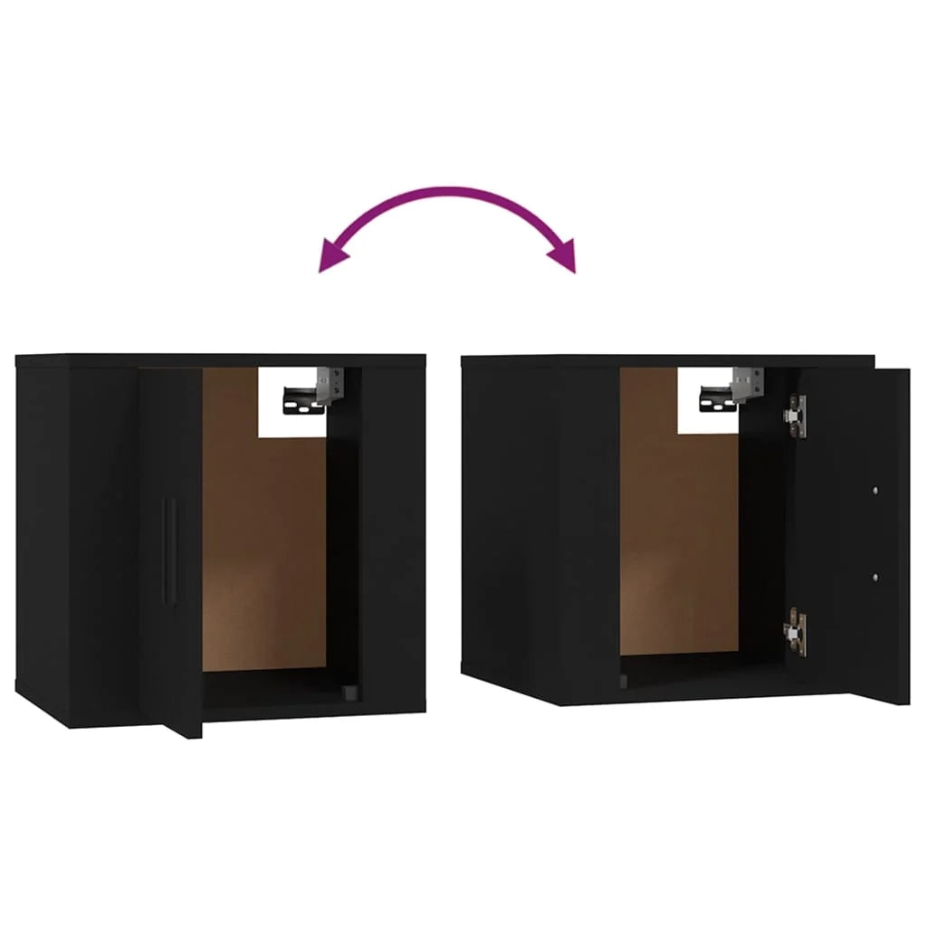 Mobile TV multimediale da parete mensola TV supporto TV sala da pranzo soggiorno camera da letto 2 pezzi 40 x 34,5 x 40 cm nero 02_0028911
