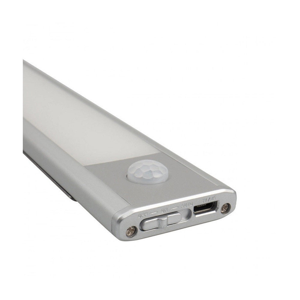 Trade Shop - Lampada Led Ricaricabile Armadio 3w Usb Sensore Movimento Crepuscolare -