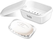 Set di contenitori per sapone - 2 pezzi - Contenitore per sapone con scarico - Contenitore per sapone - Contenitore per sapone - Contenitore per sapone - Contenitore per sapone - Bianco