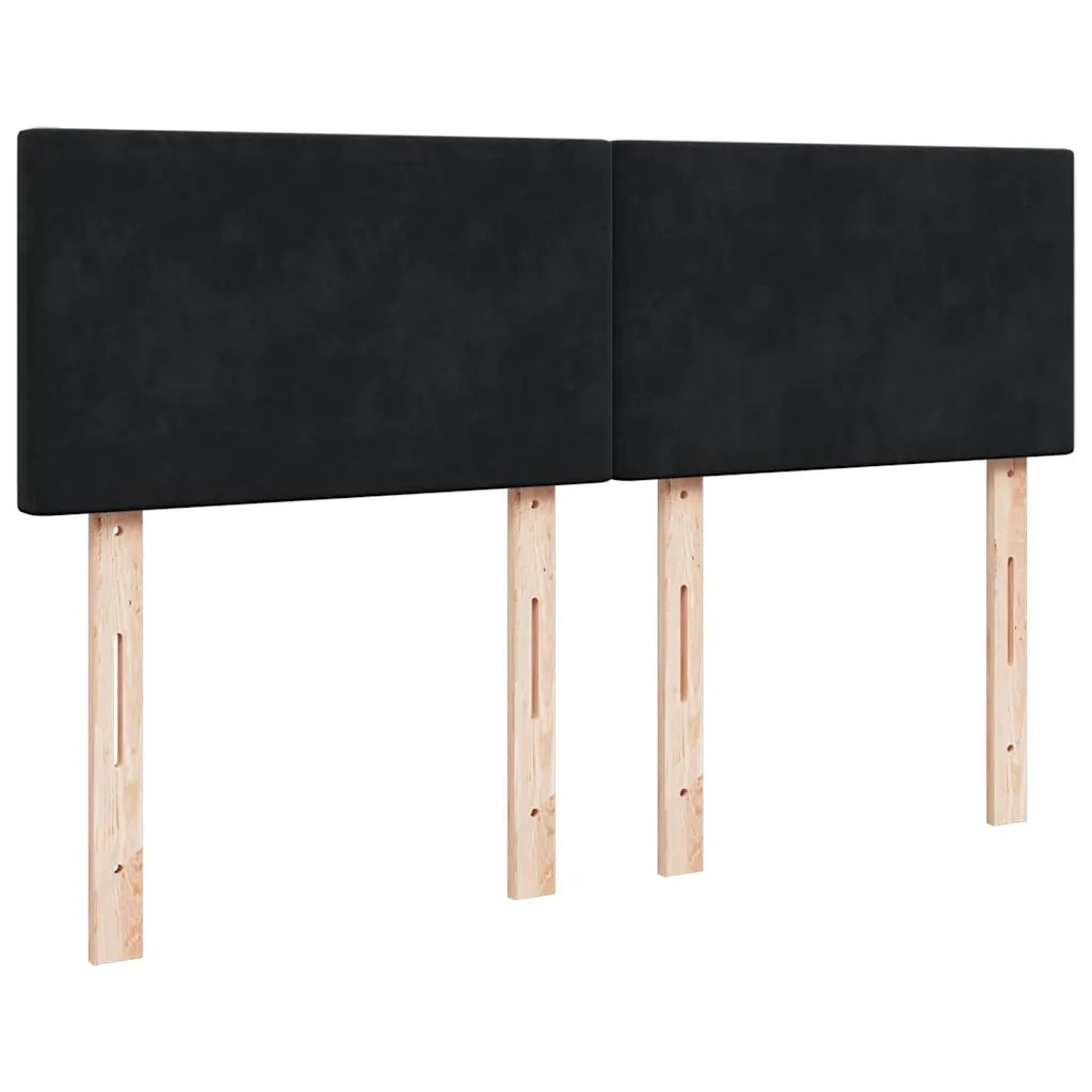 Struttura Letto Pouf con Materasso Nero 140x200 cm in Velluto 3312556