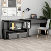 Scrivania ad Angolo Grigia 200x50x76 cm in Legno Multistrato 801100
