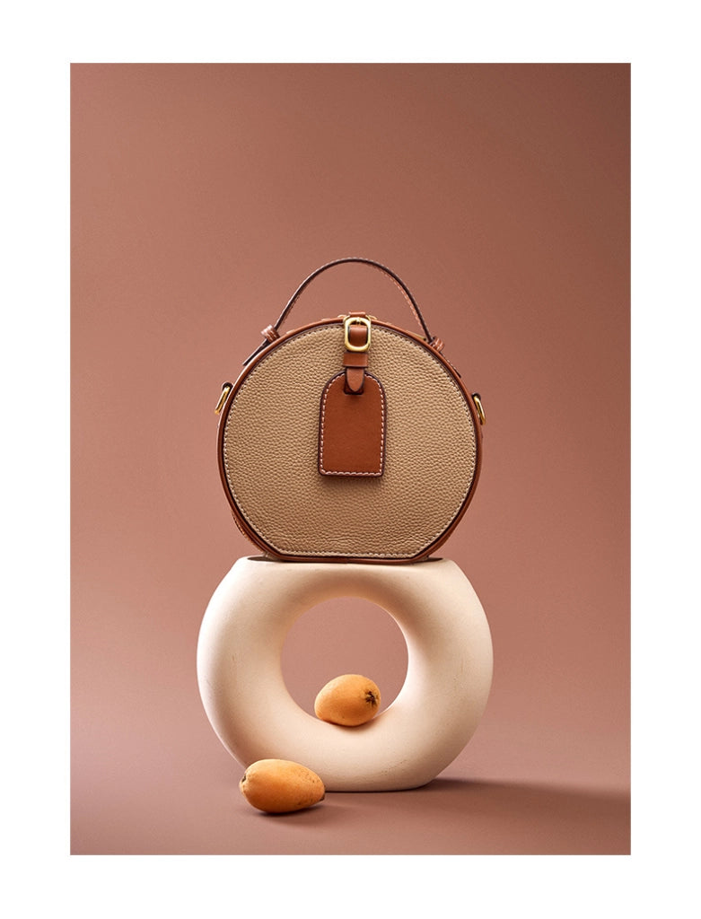 Borsa tote da donna in vera pelle metallizzata marrone