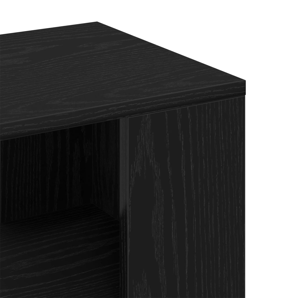 Tavolino  Nero Rovere 36x30x56 cm Legno ingegnerizzato