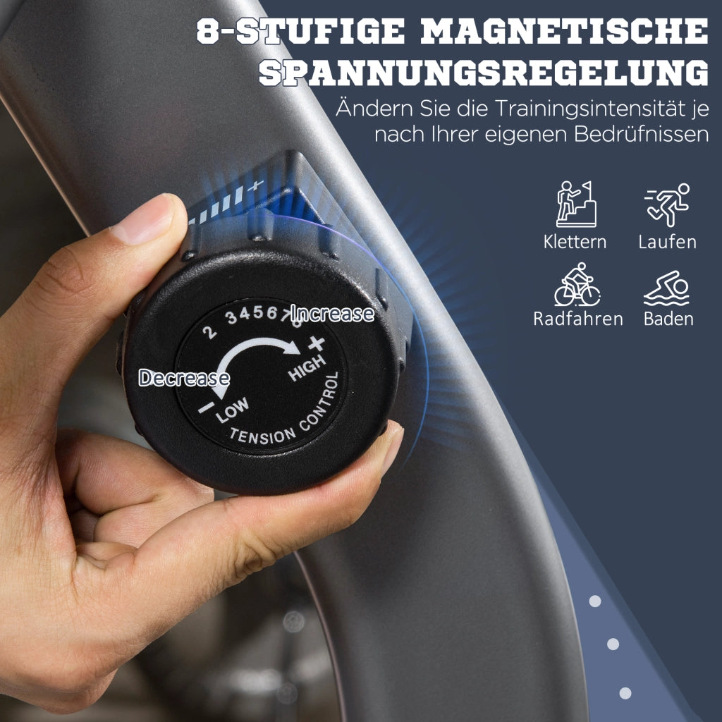 Cyclette Orizzontale ¨C Xylo ¨C con Display LCD, 8 Livelli Resistenza Magnetica, Schienale Regolabile, 110kg