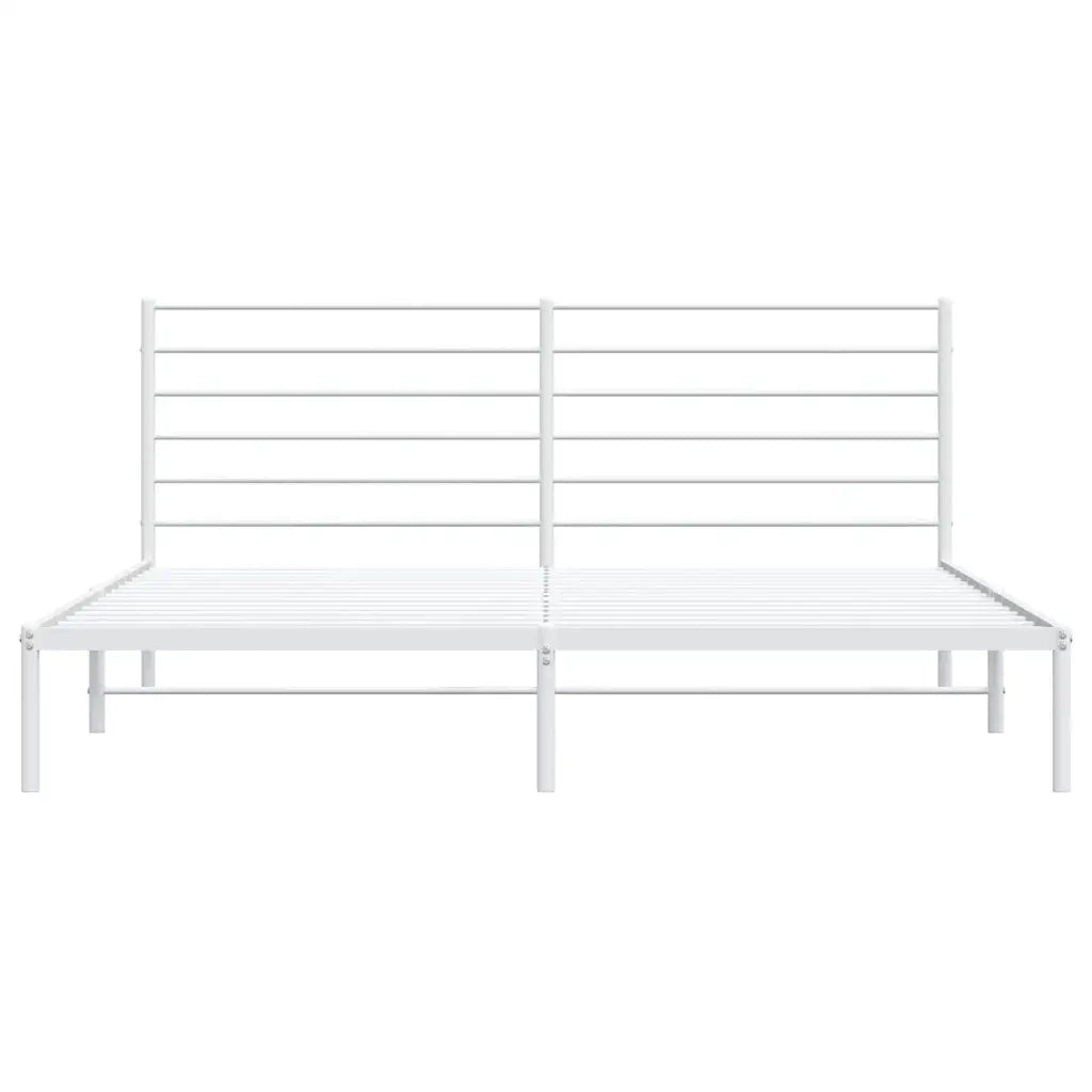 Giroletto con Testiera-Struttura Letto con testiera Metallo Bianco 180x200 cm 457854