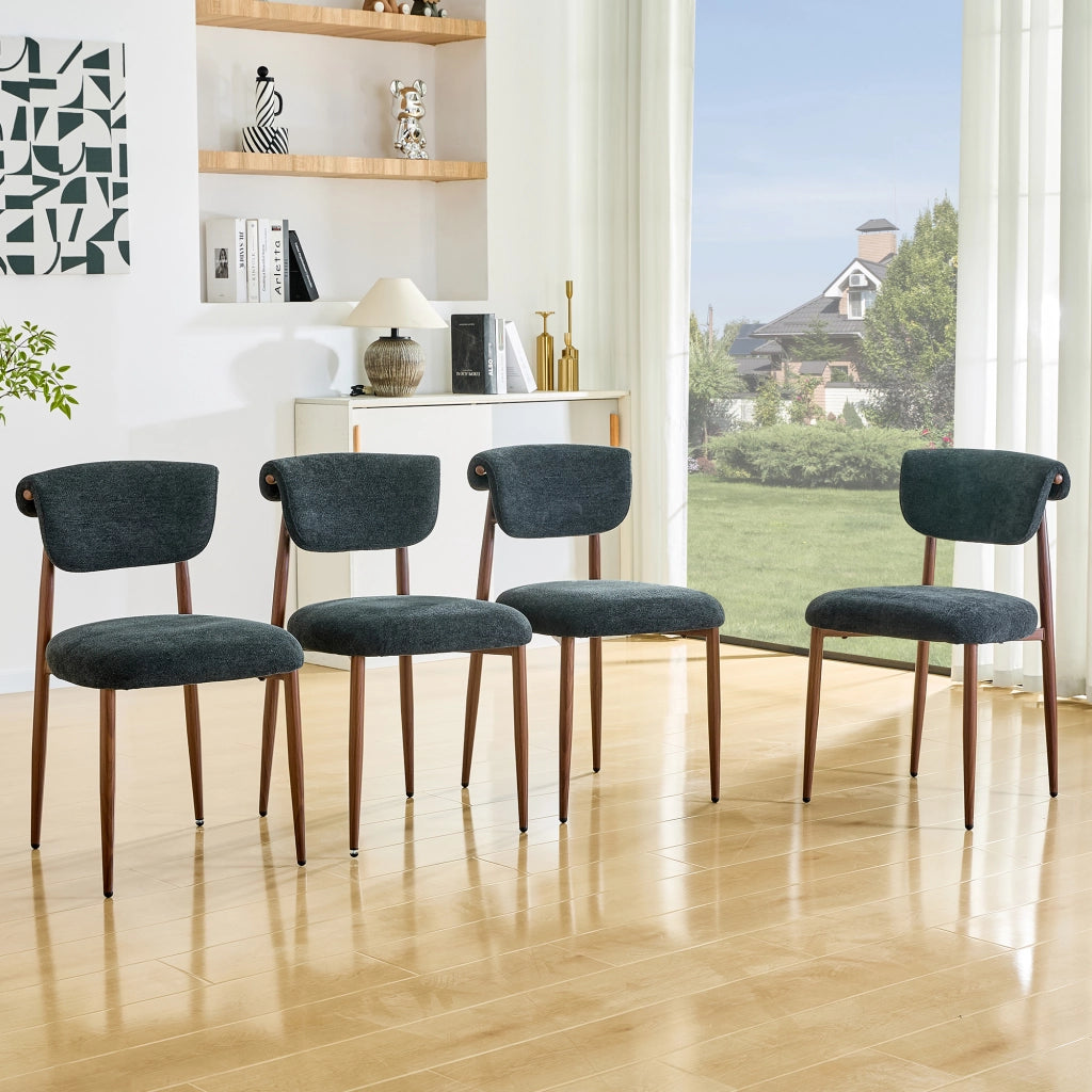 Sedie da Pranzo Imbottite Senza Braccioli con Schienale Curvo ¨C MINIMAL ¨C Set 4 Pezzi