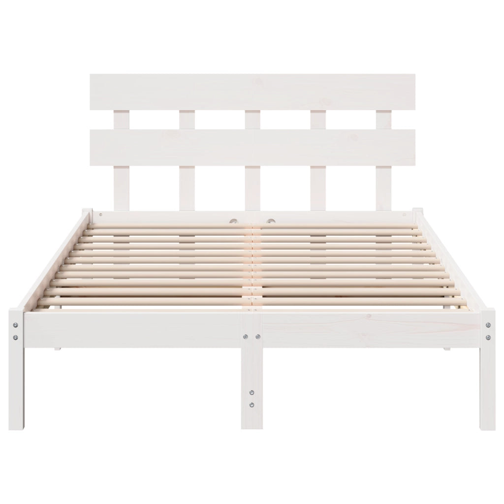 Struttura letto con testiera Bianca 120x200 cm Legno massello di pino