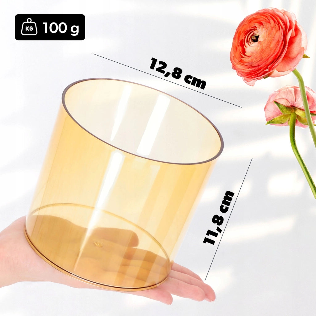 Vaso da fiori rotondo KADAX in plastica, 12,5 cm, arancione