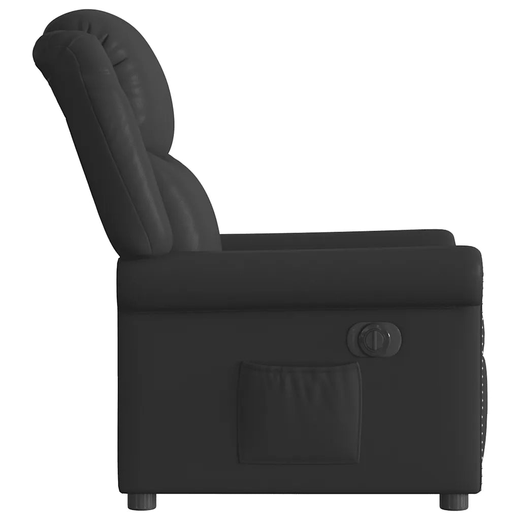 Poltrona Reclinabile Elettrica Nero Lucido Similpelle 3303414