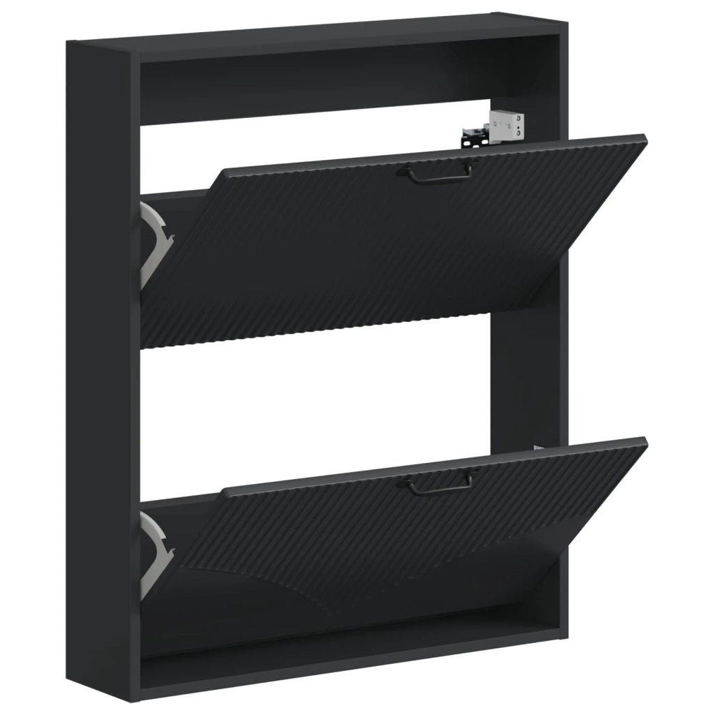 Mobiletto per Scarpe da Muro HOORN 71 x 17 x 86 cm Nero 897296