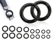 Kit di chiusura a molla da 16 pezzi - Anelli per chiave - Accessori per borse - Anello a molla - Prodotto duraturo - Design elegante