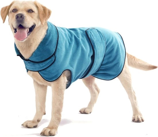 Badia per cani, asciugamano per cani rapido, asciugamano per cani premium assorbente per cani grandi, asciugamano per cani regolabile con collo e vita (XXXL (1 pezzo), blu)