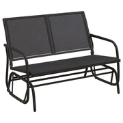 Panchina Glider Giardino | Panca da Giardino Nera 120,5x76x86,5 cm Textilene e Acciaio