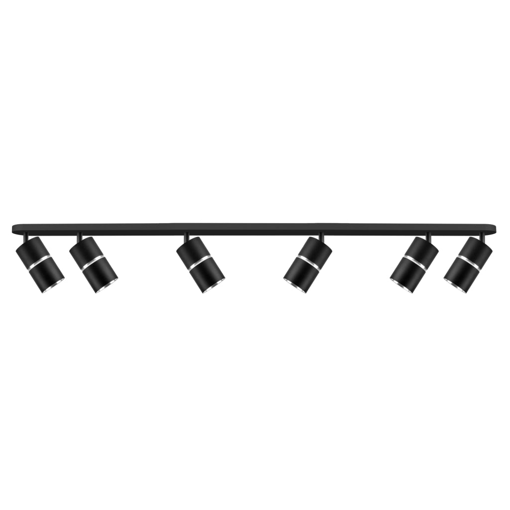 Plafoniera 6xGU10 orientabile nero alluminio BAMBOO Polux