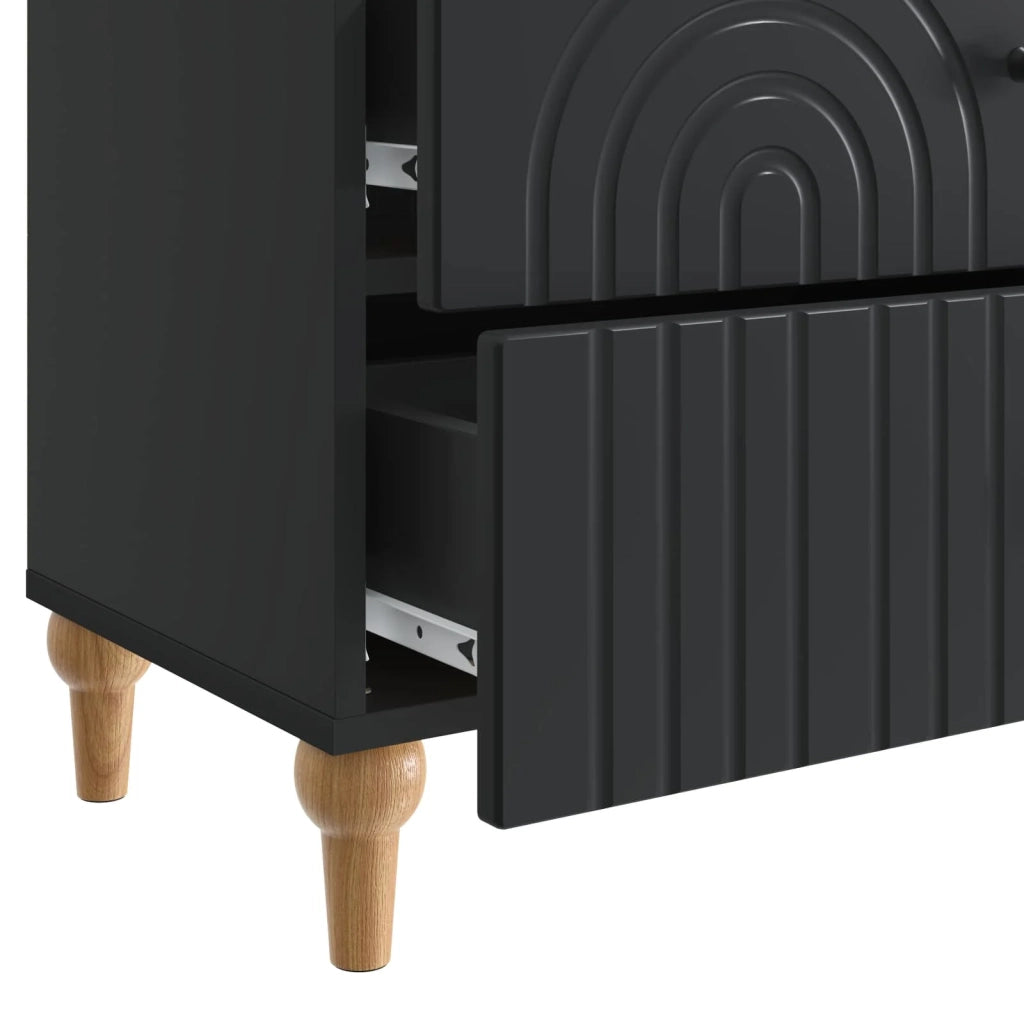 Armadio da Notte Nero 62 x 34,5 x 48 cm Legno ingegnerizzato