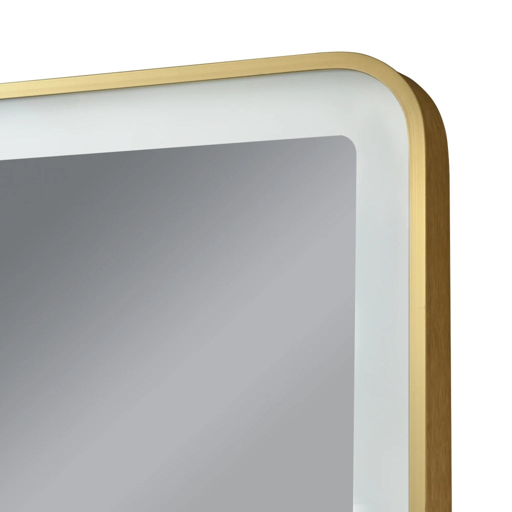 Specchio decorativo moderno a LED per il bagno 80 x 60 cm oro 03_0010167