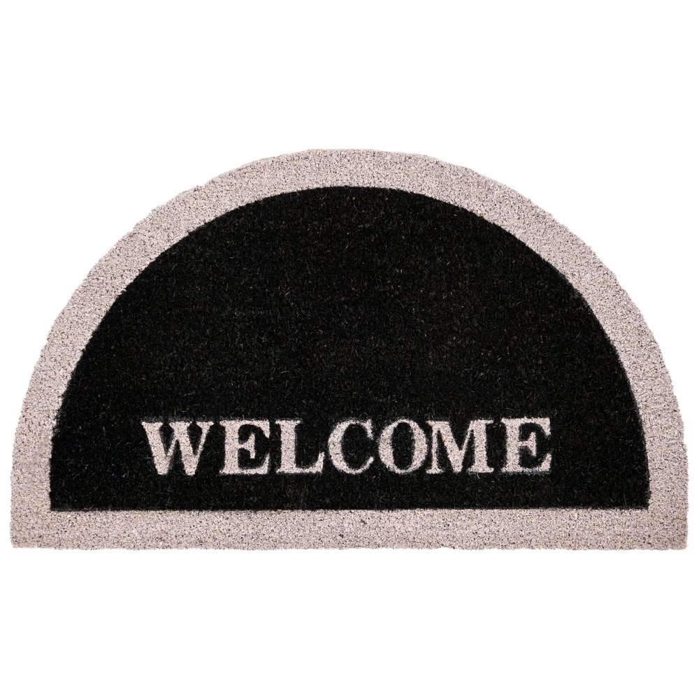 Zerbino in fibra di cocco antiscivolo 45 x 75 cm con supporto in PVC nero tappeto di benvenuto