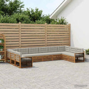 Set divani 10 pz Legno di Acacia Massello 3383894
