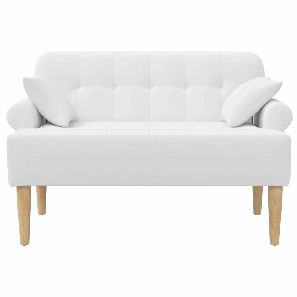 Loveseat con bottoni imbottiti Bianco 120 x 65 x 79 cm Tessuto 42041819