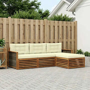 Set di divani da esterno Naturale e Crema 249,5 x 162,5 x 73 cm